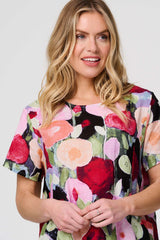 Abstract Relaxed Short Shift Dress