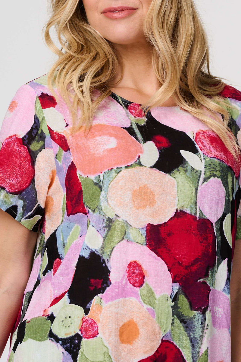 Abstract Relaxed Short Shift Dress