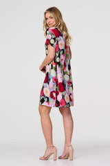 Abstract Relaxed Short Shift Dress