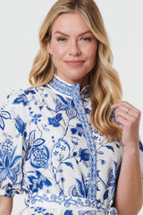 Printed Tie Waist 1/2 Sleeve Short Dress