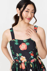 Floral Sleeveless Skater Midi Dress