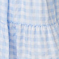 Checked Short Sleeve Tiered Maxi Dress