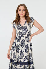 Floral Cap Sleeve Lace Midi Dress