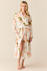 Della Cloud Jersey Banded Midi Robe in Magnolia