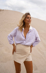 Beige Linen Matheo Skort