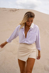 Beige Linen Matheo Skort