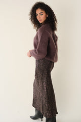 Chocolate and Black Leopard Ben Skirt