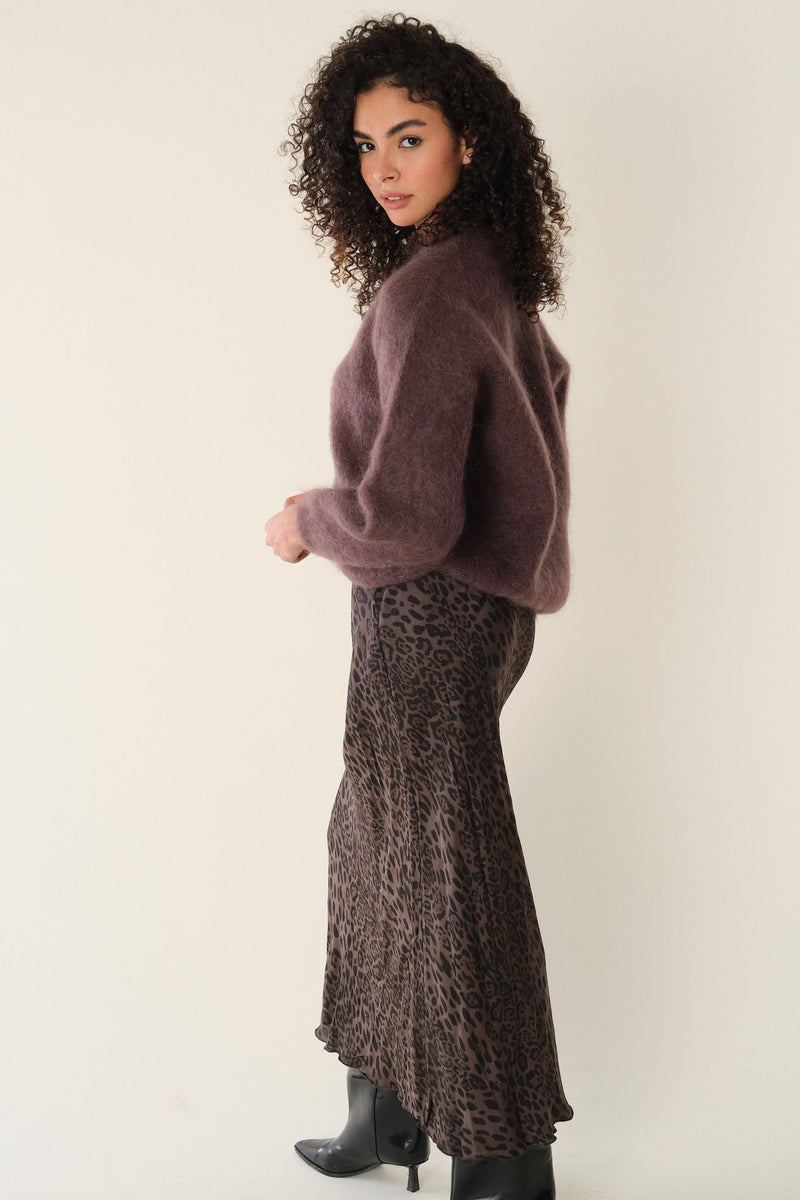 Chocolate and Black Leopard Ben Skirt