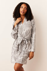 Meadow Cloud Jersey Classic Short Robe in Whisper
