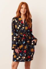 Meadow Cloud Jersey Classic Short Robe in Mystic