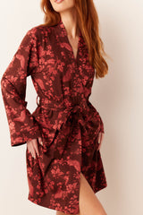 Meadow Cloud Jersey Classic Short Robe in Botanical