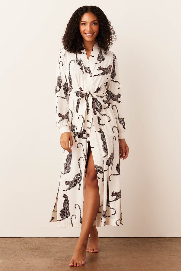 Skyler Cloud Jersey Banded Long Robe in Vinyasa