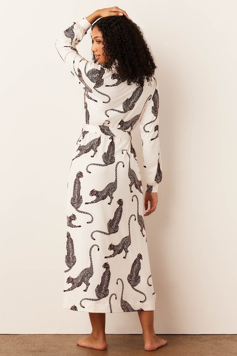 Skyler Cloud Jersey Banded Long Robe in Vinyasa