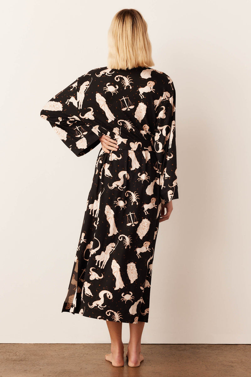 Kaia Cloud Jersey Kimono Robe in Zodiac