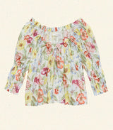 INEZ TOP -- BLANC ANEMONE BLOOM