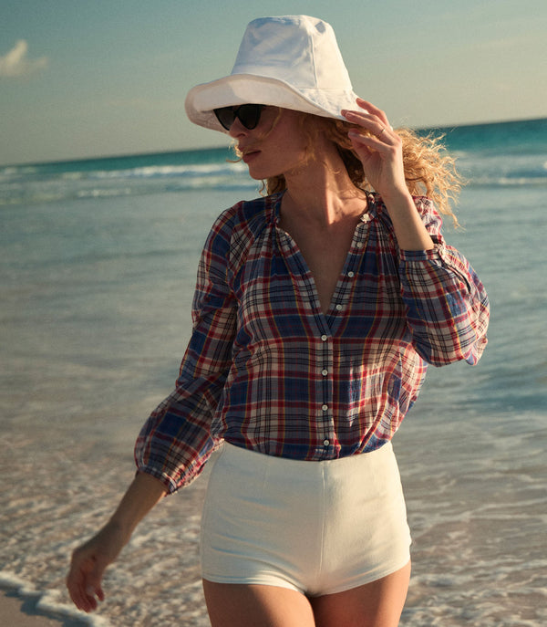 JANIS TOP -- CÔTE D'AZUR PLAID