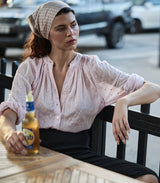 JULIENNE TOP -- SOFT ORCHID SWISS DOT