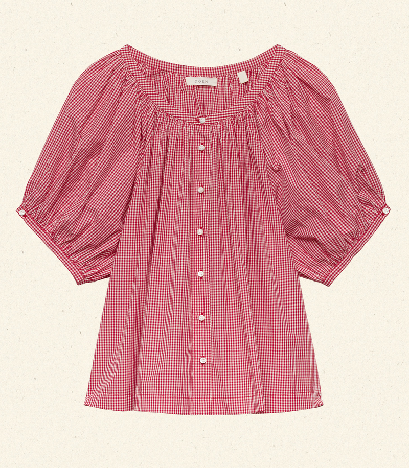 JUNE TOP -- CERISE PARIS GINGHAM