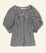 JUNE TOP -- NOIR GRETA GINGHAM