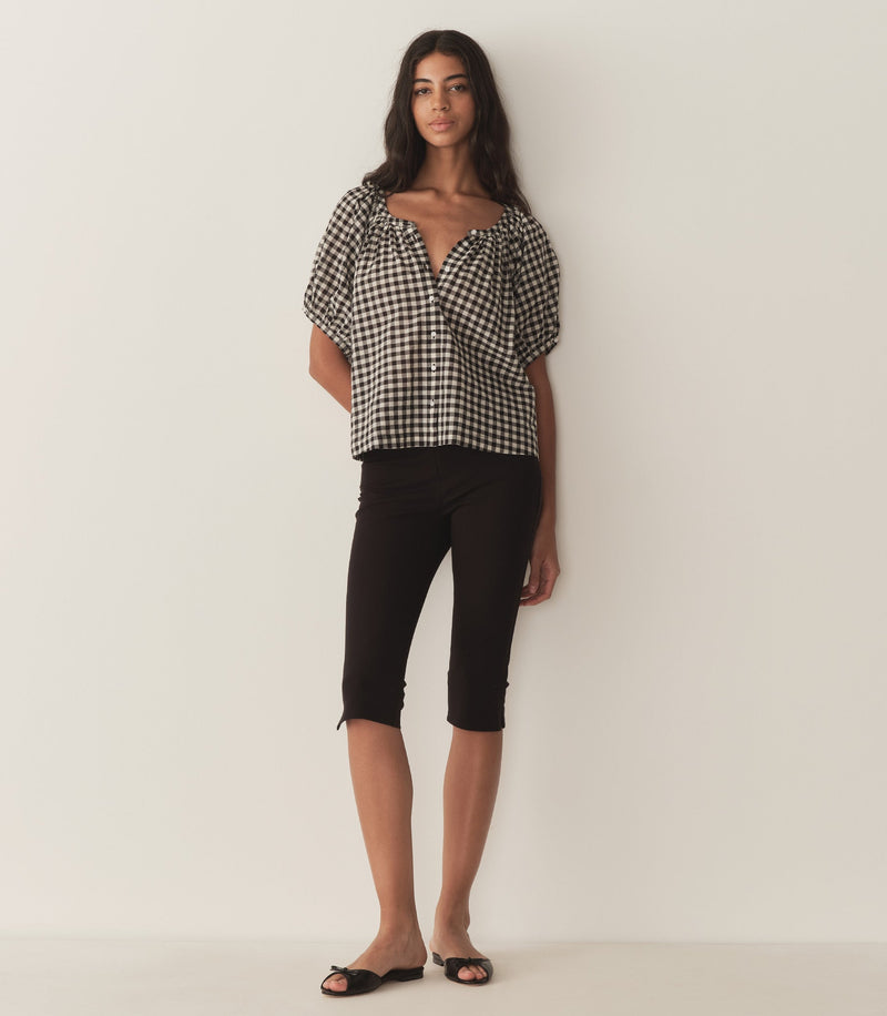 JUNE TOP -- NOIR GRETA GINGHAM