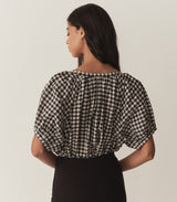 JUNE TOP -- NOIR GRETA GINGHAM