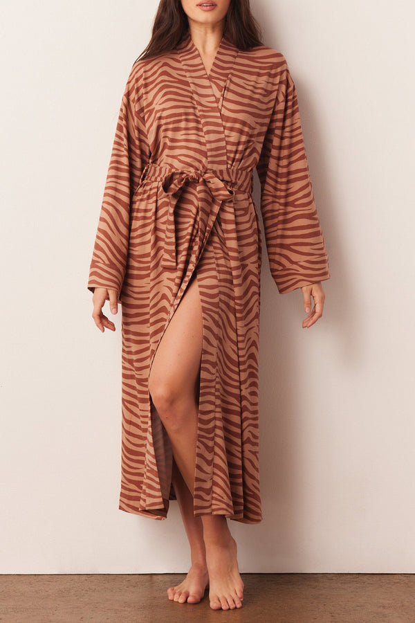 Kaia Cloud Jersey Kimono Robe in Bengal