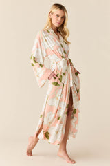 Kaia Cloud Jersey Kimono Robe in Magnolia