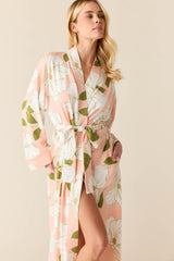 Kaia Cloud Jersey Kimono Robe in Magnolia