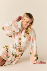 Kaia Cloud Jersey Kimono Robe in Magnolia