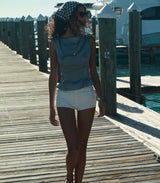 LIRIEL TOP -- NAVY VALENCIA GINGHAM