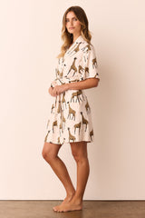 Marisa Cloud Jersey Short Robe in Sahara