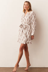 Meadow Cloud Jersey Classic Short Robe in Boheme