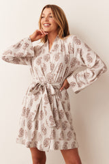 Meadow Cloud Jersey Classic Short Robe in Boheme