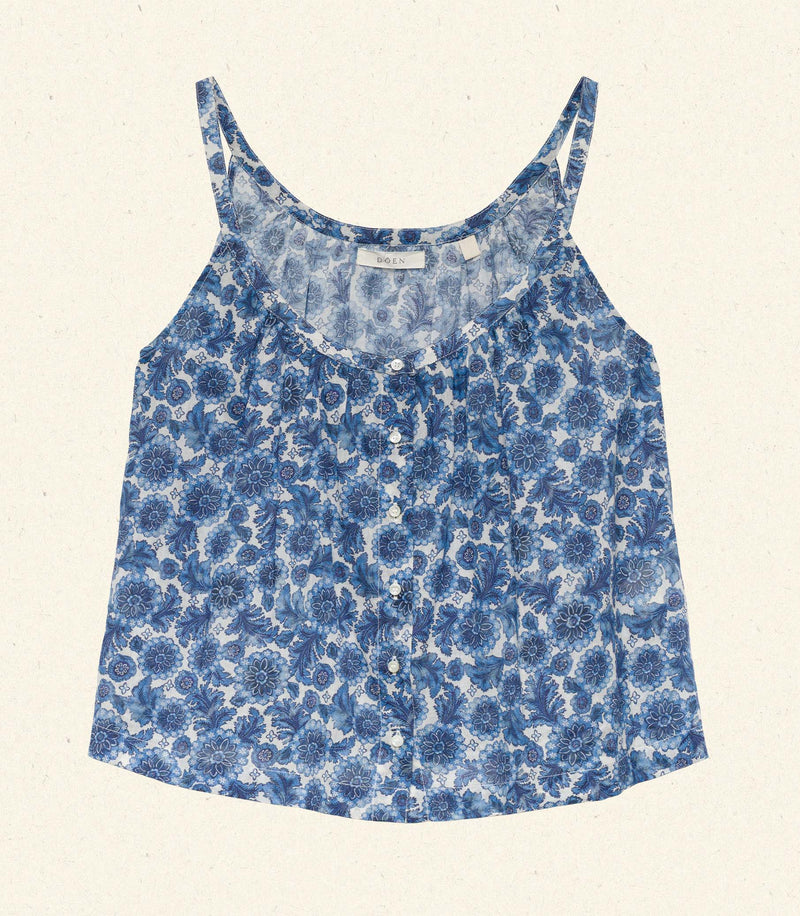 NALINA TOP -- BLEU SOLEIL FLEURIT