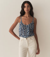 NALINA TOP -- BLEU SOLEIL FLEURIT