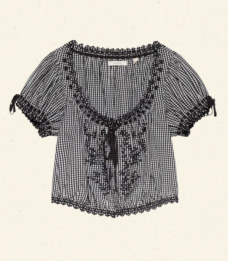 NERA TOP -- NOIR LA MADDALENA GINGHAM