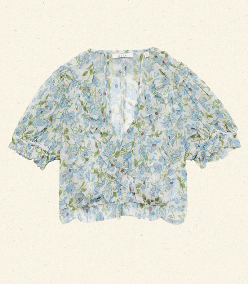 SALONA TOP -- IVORY STRAWBERRY MOON FLORAL