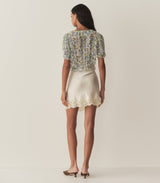 SALONA TOP -- IVORY STRAWBERRY MOON FLORAL