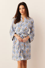 Meadow Cloud Jersey Classic Short Robe in Villeroy