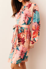 Quinn Cloud Jersey Banded Short Robe in Rio