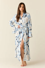 Juliette Luxe Satin Cuff Robe in Gardenia