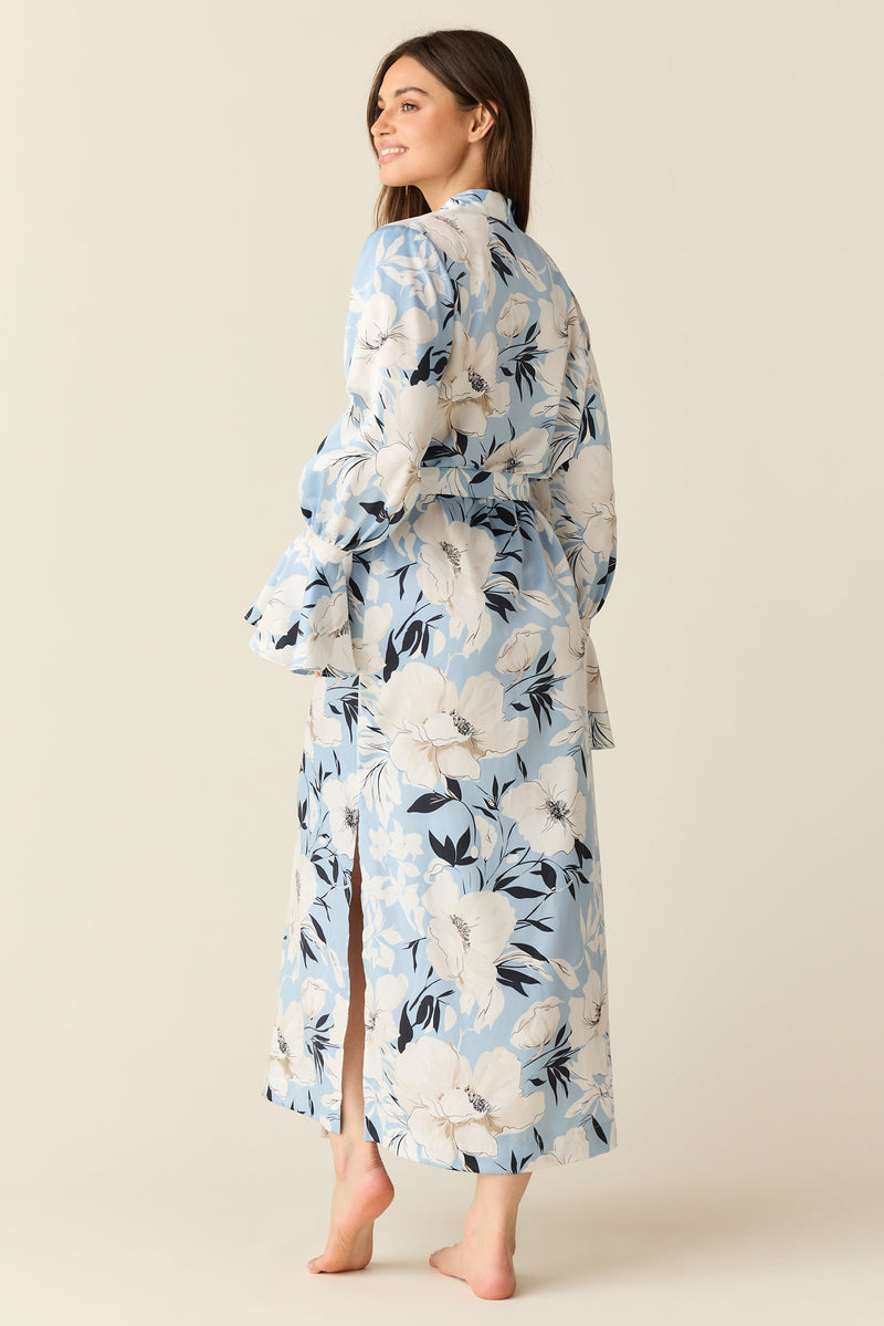 Juliette Luxe Satin Cuff Robe in Gardenia