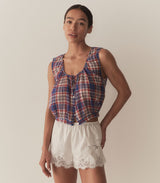 THEO TOP -- COTE D'AZUR PLAID