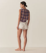 THEO TOP -- COTE D'AZUR PLAID