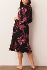 Vera Cloud Jersey Midi Robe in Flora