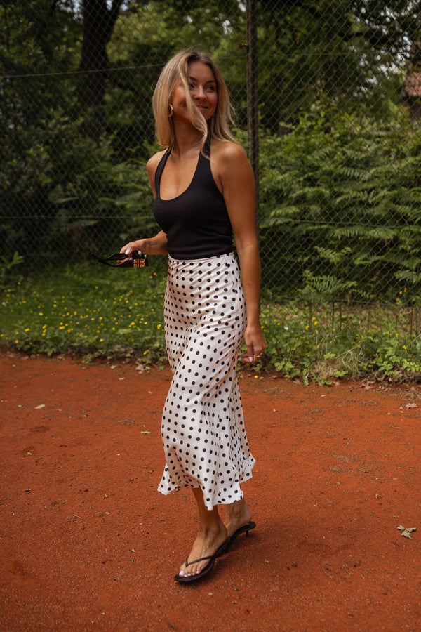 Ecru Jeanne Polka Dot Skirt