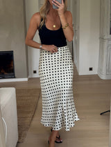 Ecru Jeanne Polka Dot Skirt